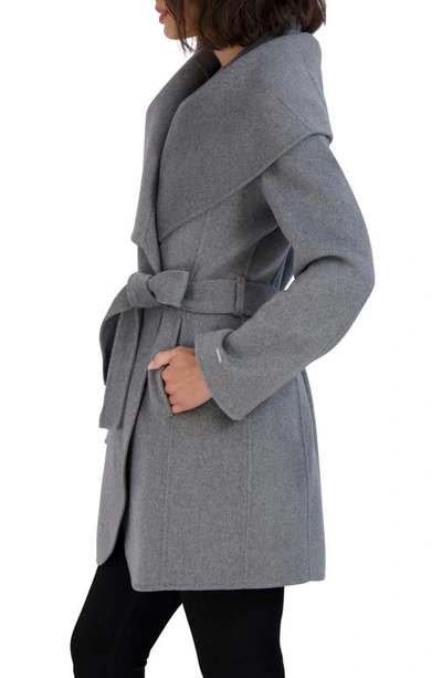 Tahari Marilyn Wool Blend Coat In Ash