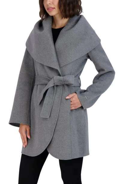 Tahari Marilyn Wool Blend Coat In Ash