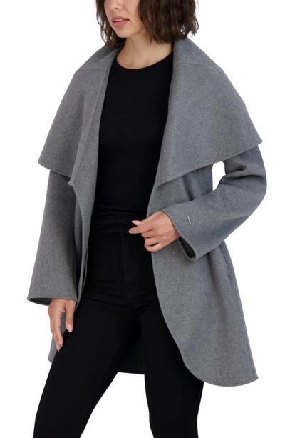 Tahari Marilyn Wool Blend Coat In Ash