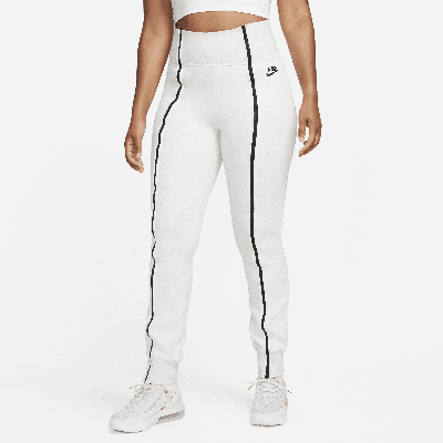 Shop Nike Women's  Sportswear Tech Fleece High-waisted Slim Zip Pants In Grey