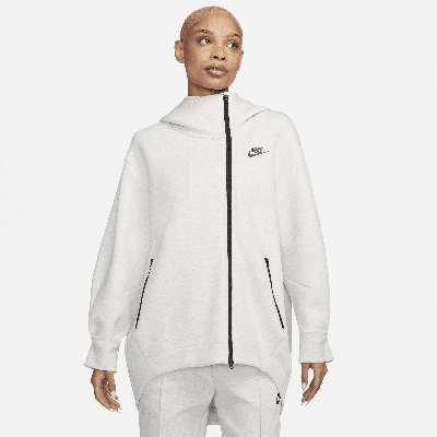 Shop Nike Women's  Sportswear Tech Fleece Oversized Full-zip Hoodie Cape In Grey