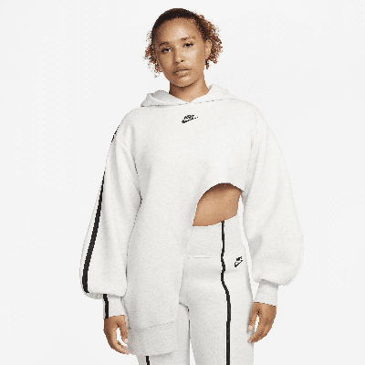 Shop Nike Women's  Sportswear Tech Fleece Oversized Asymmetrical Hoodie In Grey