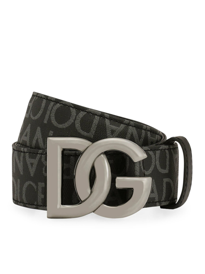 Shop Dolce & Gabbana Belt With Dg Logo In Black