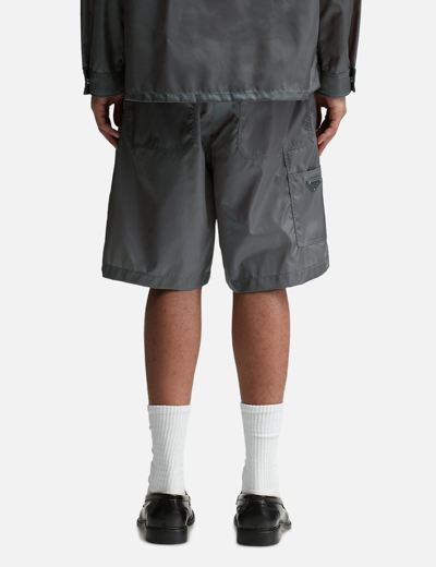 Shop Prada Re-nylon Shorts In Grey