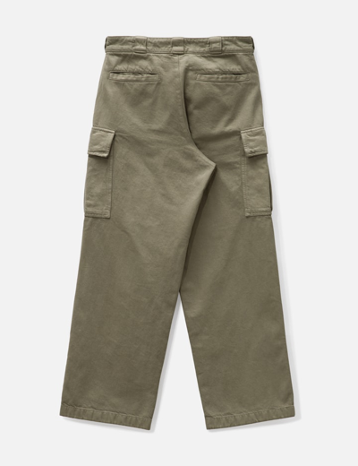Shop Prada Denim Cargo Pants In Beige