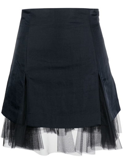 Shop Molly Goddard Blue Max Tulle Mini Skirt
