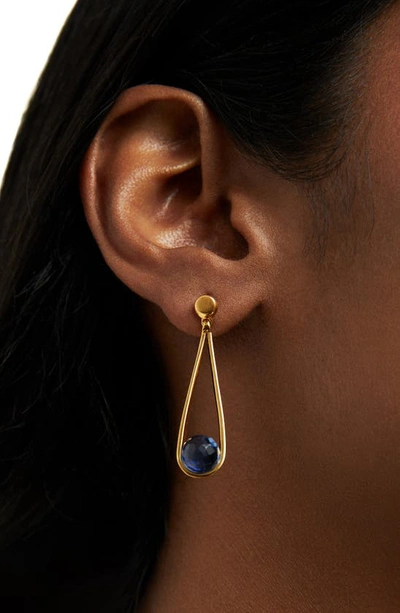 Shop Dean Davidson Mini Ipanema Drop Earrings In Midnight Blue/ Gold