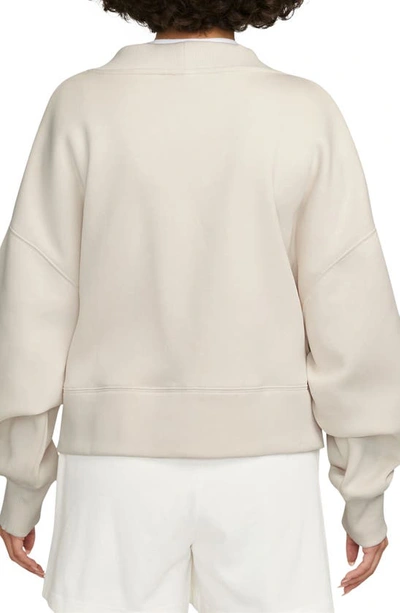 Shop Nike Sportswear Phoenix Fleece Oversize Cardigan In Light Orewood/ Sail