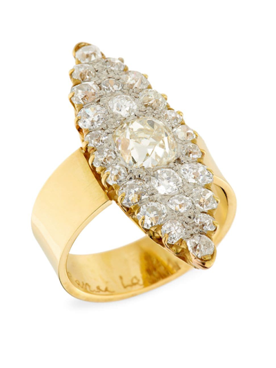 Shop Renee Lewis Women's 18k Yellow Gold & 3.5 Tcw Diamond Marquise Cluster Ring In Yellowgold