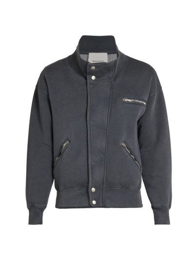 Shop Isabel Marant Men's Watson Cotton-blend Jacket In Faded Black
