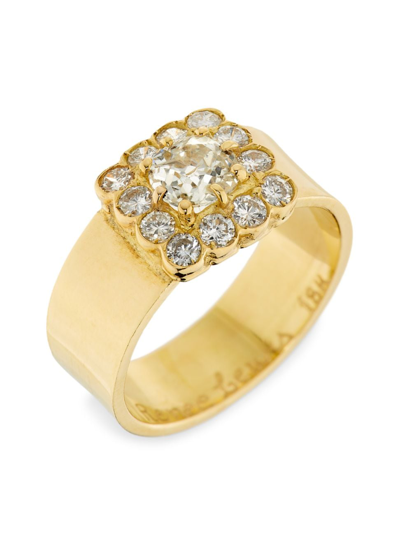 Shop Renee Lewis Women's 18k Yellow Gold & 2 Tcw Diamond Cushion Cluster Ring In Yellowgold