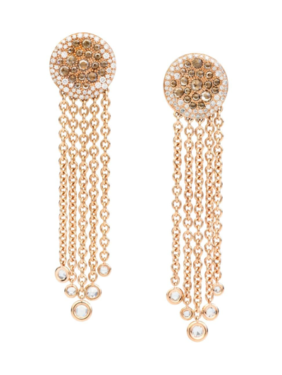 Shop Pomellato Women's Sabbia 18k Rose Gold & 3.7 Tcw Diamond Multi-chain Drop Earrings