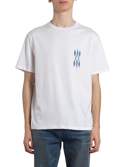 Shop Amiri Men's Argyle Crewneck T-shirt In White