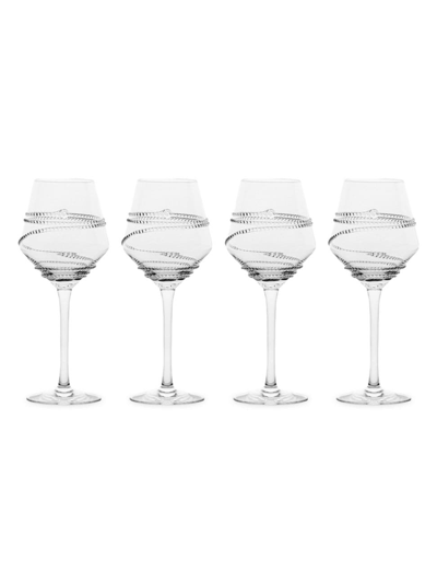 Shop Juliska Chloe 4-piece White Wine Glass Set In Clear
