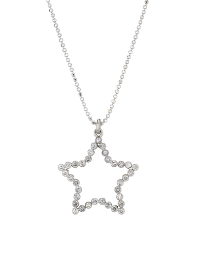 Shop Renee Lewis Women's 18k White Gold & 0.5 Tcw Diamond Star Pendant Necklace