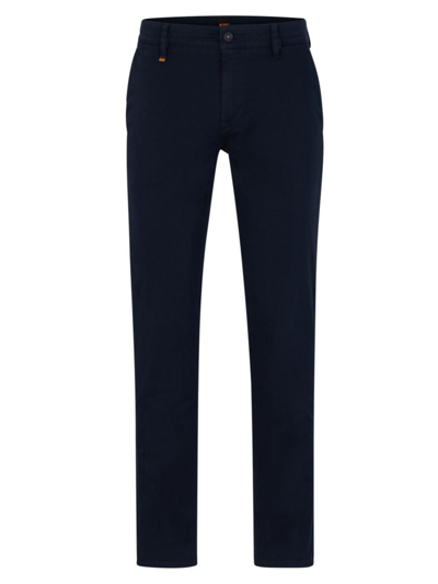 Shop Hugo Boss Men's Casual Slim Fit Trousers In Dark Blue