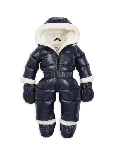Shop Sam Baby's Blizzard Puffer Suit In Dark Marine