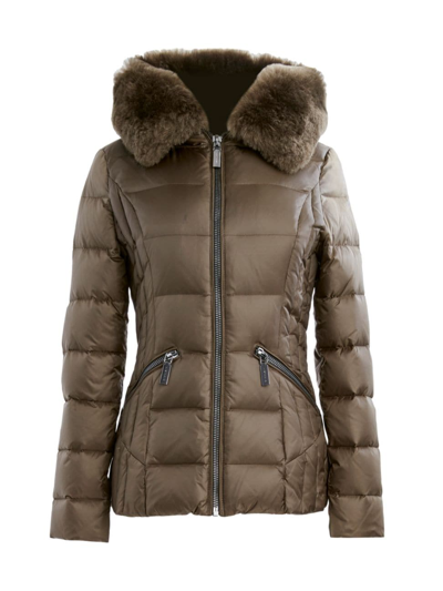 Shop Dawn Levy Women's Nikki Hooded Down Puffer Jacket In Olive