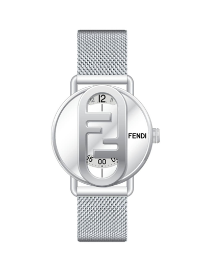 Shop Fendi Men's O'lock Stainless Steel Bracelet Watch/42mm In Argento