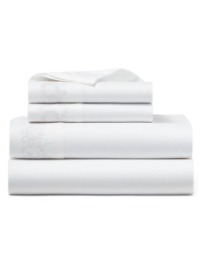 Shop Ralph Lauren Eloise Embroidery Cotton Sheets & Pillowcases Collection In Studio White