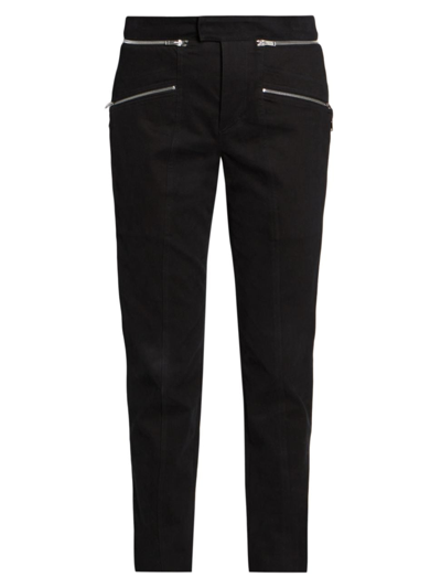 Shop Isabel Marant Women's Izis Zipper High-rise Slim Pants In Black