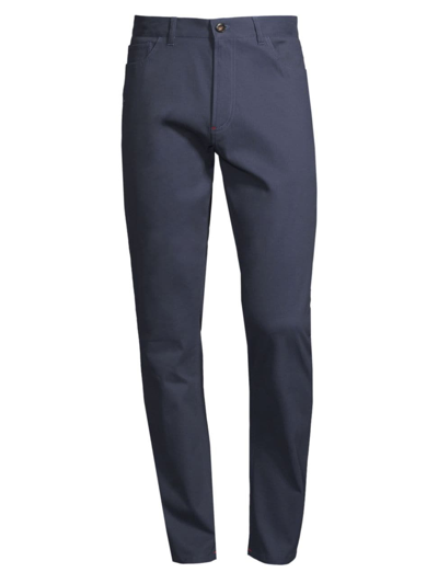 Shop Isaia Men's Stone Five-pocket Trousers In Medium Blue
