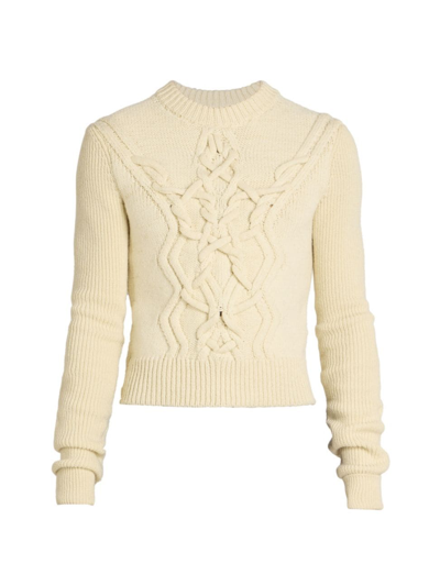 Shop Isabel Marant Men's Tristan Wool-blend Cable-knit Sweater In Ecru