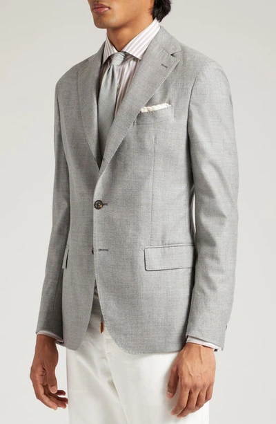Shop Eleventy Single Breasted Cashmere Sport Coat In Light Grey