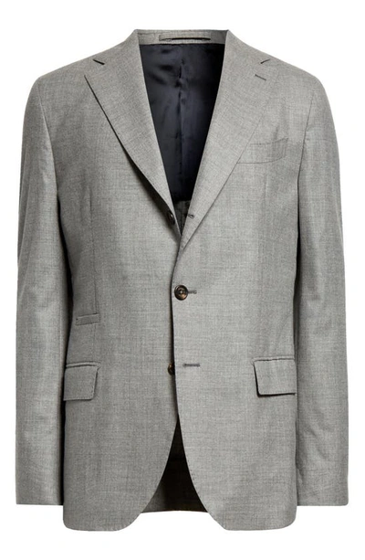 Shop Eleventy Single Breasted Cashmere Sport Coat In Light Grey