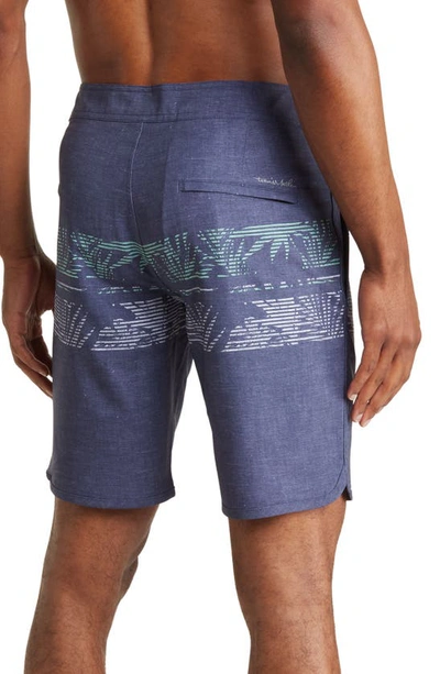 Travismathew Parked The Shark Swim Trunks In Heather Insignia