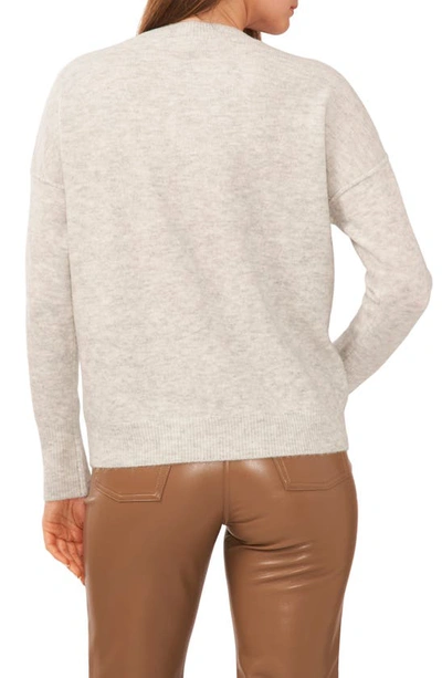 Shop Vince Camuto Star Crewneck Sweater In Silver Hthr