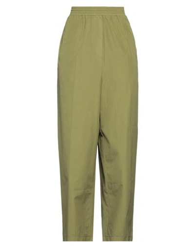 Shop Mauro Grifoni Grifoni Woman Pants Military Green Size 10 Cotton