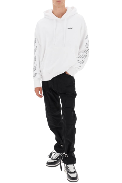 Shop Off-white Hoodie With Contrasting Topstitching In White