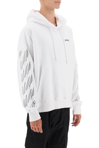 Shop Off-white Hoodie With Contrasting Topstitching In White