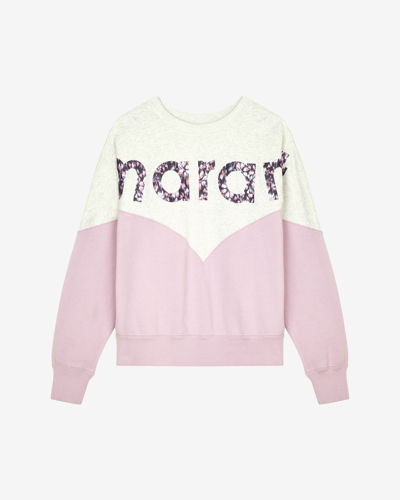 Shop Isabel Marant Étoile Houston Two-tone "marant" Sweatshirt In Pink