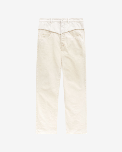 Shop Isabel Marant Noemie Denim Pants In White