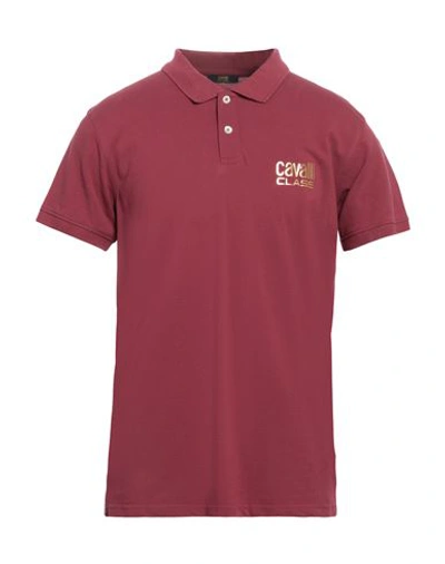 Shop Cavalli Class Man Polo Shirt Garnet Size L Cotton In Red