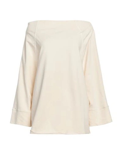 Shop Alessia Santi Woman Sweatshirt Cream Size 8 Cotton, Elastane In White