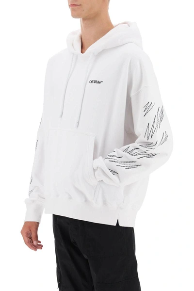 Shop Off-white Hoodie With Contrasting Topstitching