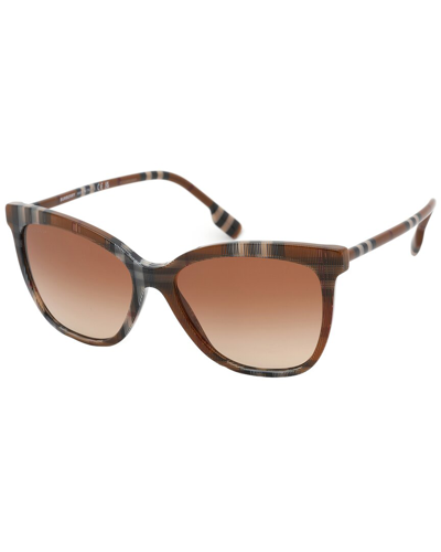 Shop Burberry Women's Clare 56mm Sunglasses In Brown