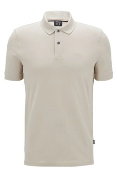 Hugo Boss Pallas Cotton Polo Shirt With Embroidered Logo In White