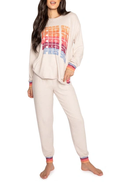 Shop Pj Salvage Retro Relaxed Fit Graphic Pajamas In Oatmeal