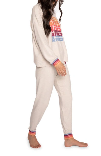 Shop Pj Salvage Retro Relaxed Fit Graphic Pajamas In Oatmeal