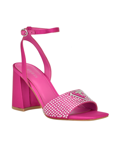 Guess Women's Gelya Block Heel Ankle Strap Open Toe Dress Sandals Women's  Shoes In Pink | ModeSens