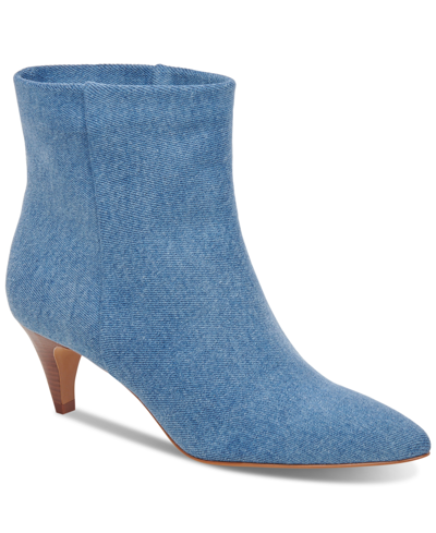 Shop Dolce Vita Women's Dee Kitten-heel Ankle Booties In Blue Denim