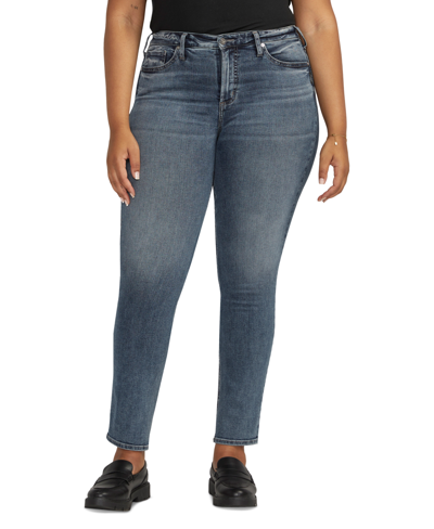 Shop Silver Jeans Co. Plus Size Most Wanted Straight-leg Jeans In Indigo