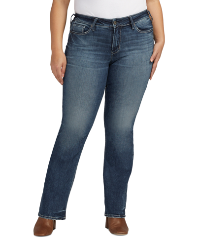 Shop Silver Jeans Co. Plus Size Suki Slim-leg Bootcut Jeans In Indigo