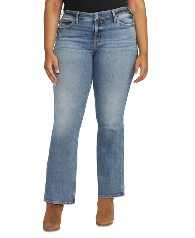 Shop Silver Jeans Co. Plus Size Suki Mid Rise Curvy-fit Bootcut Jeans In Indigo