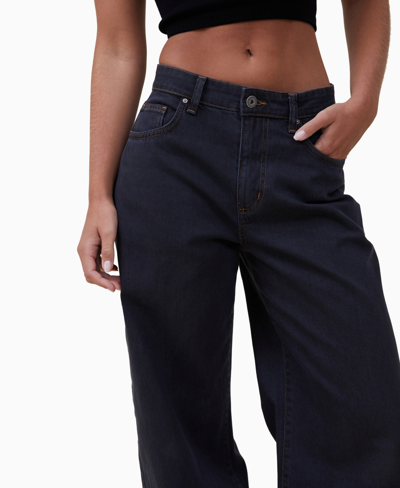 Shop Cotton On Women's Relaxed Wide Leg Jeans In Black Ink