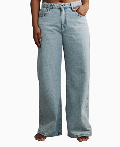 Shop Cotton On Women's Relaxed Wide Leg Jeans In Palm Blue